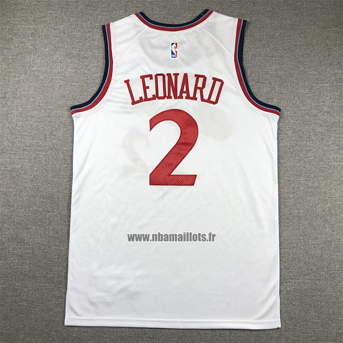 Maillot Los Angeles Clippers Kawhi Leonard NO 2 Association 2024-25 Blanc